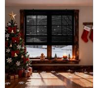 Tenda a Rullo 96 x 100 cm Protezione Solare e Della Privacy Tapparella Bamboo da Esterno con Sollevatore per Finestre, Porte e Balconi, Nero