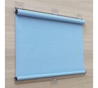 Tenda a rullo automatica con ventosa retrattile, protezione dai raggi UV, isolamento per la privacy, senza fori, facile da installare, blu (W100 × H150 cm)