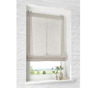 Tenda a rullo con occhielli Brondy, colore tortora naturale semitrasparente, effetto lino, con ganci per appenderla, senza foratura, larghezza: 80 cm. Altezza: 140 cm.