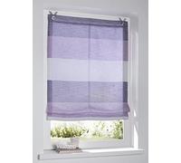 Tenda a rullo con occhielli Marit a righe rosa/viola/crema con strisce colorate, larghezza 45 cm x altezza 120 cm, con ganci per finestra