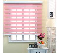 Tenda a Rullo Doppio Oscurante per Interni,Rosa Tende a Rullo Zebra Giorno e Notte,Controllo Luce Trasparente o Privacy,Avvolgibile per Finestre Ufficio Casa,Personalizzabile (W130xH140cm/51x55in)