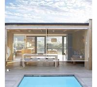 Tenda a rullo impermeabile arrotolabile antivento per esterni, in plastica HD, per posto auto coperto, balcone, patio, terrazza, facile installazione, misura regolabile 114-292 cm (larghezza 140 x 292