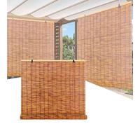 Tenda A Rullo in Bamboo Naturale, Avvolgibili per Filtraggio della Luce, Oscuranti Romani Traspiranti in bambù, 50 70 90 100 110 120 130 150cm di Larghezza(150x150CM/59x59IN(WxH))