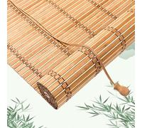 Tenda A Rullo In Bambù Naturale Per Finestre Tapparella Avvolgibile Tapparella Bamboo Con Protezione Solare Anti-Uv E Privacy Tende Oscuranti Veneziana Per Balcone E Giardino(Brown,60W x 150H cm)