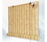 Tenda a Rullo in Bambù Naturali,Avvolgibile Bamboo con Isolamento Termico,Cortina di Bambù,Tenda di Bambù Traspiranti,Tenda Arella Bamboo,con Ganci,per Balcone/Finestra (100x100cm/39x39in(WxH))