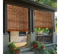 Tenda a rullo in bambù per esterni, resistente alle intemperie, protegge dalla privacy e dal sole, per balcone, terrazza e patio, finestra naturale per interni ed esterni