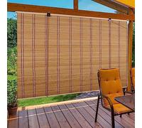 Tenda a rullo in bambù per esterni, stile retrò, resistente alle intemperie, protezione solare per porte e tende in bambù naturale, per uso esterno, ecologica, decorazione per la casa