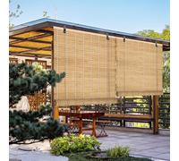 Tenda a Rullo in Bambù per Esterno Interni Oscuranti 85% Tapparella Bamboo Avvolgibile Tenda Bamboo Anti-UV/Privacy 100x150 120x250 90x230 60x220cm Per Giardino Pergola Cucina Facile Da Installare