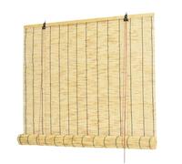 Tenda A Rullo in bambù per Esterno Tapparella Avvolgibile bambù Tenda A Pacchetto in bambù con Sollevatore Tende Avvolgibili Traspiranti Protezione Solare Privacy per Porte Finestre(Black Line)