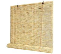 Tenda A Rullo In Bambù Per Esterno, Tende Di Bambù, Tende A Rulli, Tende Avvolgibili Traspiranti, Facile Da Installare, Per Patio Giardino Soggiorno-Linea bianca-100x300cm(larghezza x altezza)