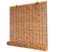 Tenda A Rullo In Bambù Per Esterno, Tende Di Bambù, Tende A Rulli, Tende Avvolgibili Traspiranti, Facile Da Installare, Per Patio Giardino Soggiorno-Marrone-120x150cm(larghezza x altezza)