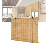 Tenda a rullo in bambù retrò, protezione solare e privacy, tessuto a mano, per finestre, portici e cortili, soluzione decorativa ecologica