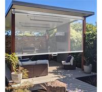 Tenda a rullo in PVC trasparente impermeabile, con manico, resistente agli strappi, per esterni, per balconi, terrazze, giardini e frigoriferi (larghezza 140 x altezza 180 cm), antivento e senza fili
