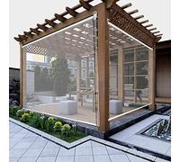 Tenda a rullo in PVC trasparente impermeabile, per esterni, giardino, funzionamento con catena, isolamento termico, antipolvere e resistente alla pioggia (larghezza 100 x altezza 280 cm)