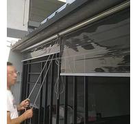 Tenda a rullo in PVC trasparente, impermeabile, per esterni, per balcone, patio, pergola, con gancio fisso, dimensioni 120 x 120 cm, protezione UV e facile da installare