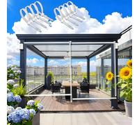 Tenda a rullo in PVC trasparente per esterni, antivento, trasparente, per patio, isolamento termico, copertura per porta del garage, impermeabile, per balcone e portico (larghezza 180 x altezza 210 cm