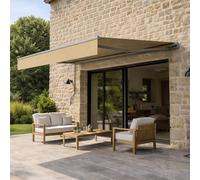 Tenda a rullo manuale, 2,95 x 2,5 m, per terrazza e balcone, design di fabbrica ADro, protezione solare UV e pioggia, tela poliestere 280 g/m², struttura in alluminio resistente, fissaggio a parete