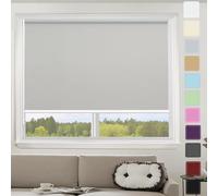 Tenda a rullo - Non invasiva 35 x 80 cm Facile Fissaggio a Clip Senza Viti, Tenda per interni, tende oscuranti, con Supporto Klemmfix per Porte e Finestre, Grigio Chiaro
