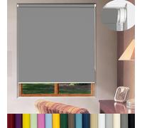Tenda a rullo - Non invasiva 60 x 80 cm Montaggio senza Forare, Tenda Giorno Notte Senza Fori con catenella per Finestre Porte, Grigio Scuro