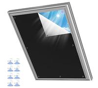 Tenda a rullo oscurante per lucernario, termica, con rivestimento argentato, tenda oscurante senza fori, per ufficio e studio (VELUX Kompatibel, PK04 - 76 x 78cm)