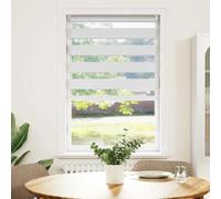 Tenda a Rullo Oscurante Zebra Bianca 70x120 cm con Tessuto Opaco e Trasparente, Sistema di Controllo Catena per Illuminazione Regolabile, Facile Installazione, 100%