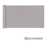 Tenda a rullo per balcone, 0,85 x 9,5 m, antivento e impermeabile, con occhielli e accessori di montaggio, protegge la privacy e protegge dai raggi UV, colore: grigio chiaro