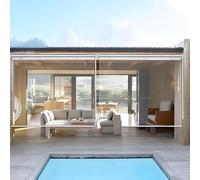 Tenda a rullo per esterni, in PVC trasparente, antivento, impermeabile, in vinile ispessito, per patio, balcone, finestra, porta, garage, protezione dalle intemperie (W110 x H280 cm)