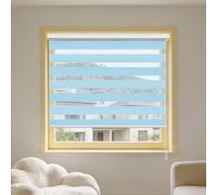 Tenda a Rullo per Interni Doppio 142 x 440 cm Doppio Strato Tessuto Elegante Tenda a Rullo per Interni Strato di Alta Qualità per Finestra O Porta, Blu