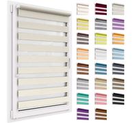 Tenda a rullo per interni, tende oscuranti per interni senza forare, doppio strato Giorno e Notte, per Finestra o Porta, facile Fissaggio a Clip Senza Viti, veneziane da interno 43x220cm