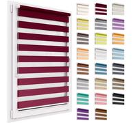 Tenda a rullo per interni, tende oscuranti per interni senza forare, doppio strato Giorno e Notte, per Finestra o Porta, facile Fissaggio a Clip Senza Viti, veneziane da interno 40x220cm