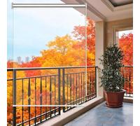 Tenda a rullo per patio, in PVC trasparente, protezione da vento e acqua, per esterni, veranda, gazebo, cortile, finestra, porta e garage (larghezza 95 x altezza 200 cm)