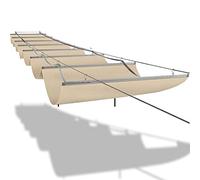 Tenda a rullo retrattile con kit di montaggio per pergola, tenda a baldacchino, anti UV, in 55 misure, beige, 1,1 x 6 m