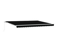 Tenda a rullo retrattile manuale, 450 x 350 cm, in tessuto di ricambio per tende da 4,5 x 3,5 m, colore: Nero