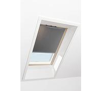 Tenda a Rullo Roto Originale ZRE - Diurna Binario di Guida Argento - Funzionamento Manuale - Per Finestre per Tetti delle Serie Q - Dimensioni 094/140 | 09/14 - Colore del Tessuto Grigio Scuro