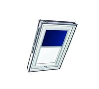 Tenda a Rullo Roto Originale ZRE - Diurna Binario di Guida Argento - Per Finestre per Tetti delle Serie Designo R6/R8, i8 e Classic 64/84 - Dimensioni 065/140 | 06/14 - Colore del Tessuto Blu