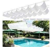 Tenda a Rullo Scorrevole a Forma di U 50 x 100 cm Personalizzabile, Regolabile, Protezione Dai Raggi Uv, Protezione Solare, Impermeabile Onda Vela D'Ombra Ricambio per Giardino, Bianco