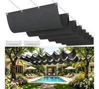 Tenda a Rullo Scorrevole a Forma di U 65 x 260 cm Regolabile, Resistente Agli Strappi, Impermeabile, Anti-Uv 98%, Protezione Solare Tenda da Sole per Esterno per Giardino Sabbia, Grigio Scuro