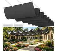 Tenda a Rullo Scorrevole a Forma di U 96 x 165 cm Regolabile, Resistente Agli Strappi, Impermeabile, Anti-Uv, Protezione Solare Scorrevole Tenda a Vela Parasole per Balcone Piscinae, Grigio Scuro