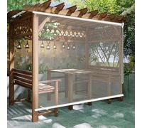 Tenda a rullo trasparente impermeabile arrotolabile per esterni, balcone, porta, tenda a rullo trasparente, tenda a rullo laterale, isolamento termico, facile da pulire, per esterni (larghezza 140 x