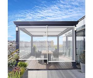Tenda a Rullo Trasparente,Tapparella Avvolgibile per Esterni Pergola,Tende PVC Antivento Antipolvere per Giardino,Balcone,Porta del Patio,W90xH120cm