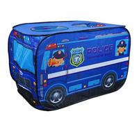 Tenda a scomparsa per bambini, tenda pieghevole in tessuto Oxford a forma di auto della polizia con 3 aperture, da gioco scomparsa 44x26x30 pollici, casetta da gioco per bambini pi