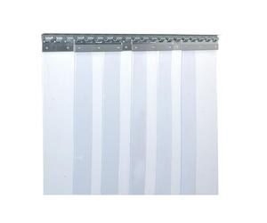 Tenda a strisce in PVC Tenda a strisce industriale 3x300mm, LxH 3,50x4,00m, trasparente, completamente premontata, in acciaio inox, resistente alle intemperie, agli spruzzi d'acqua