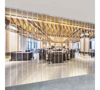 Tenda a strisce trasparente spessa 1,5 mm, resistente, 0,15 x 2,8 m, ideale per magazzini, garage, magazzini, centri commerciali, resistente e facile da installare, con accessori di montaggio