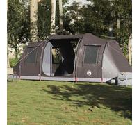 Tenda a tunnel per 4 persone, marrone, impermeabile, con 2 cabine letto e connettore E, 472 x 245 x 192 cm, leggera tenda da campeggio con aste, antivento e traspirante, per esterni, trekking