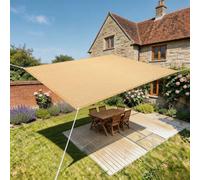 Tenda a Vela 0.7 x 0.7 m Frangisole Anti-Uv Antistrappo Robusta con Occhielli in HDPE Tenda a Vela Parasole per Giardino Esterno Giardino Terrazza, Color Crema