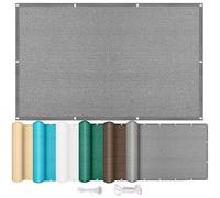 Tenda a Vela 100 x 115 cm Traspirante HDPE Protezione UV 95% Rettangolare Tenda Parasole con Occhielli e Fune Rete Ombreggiante 85% per Esterno Giardino Terrazza Balcone, Grigio Chiaro