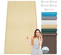 Tenda a Vela 125 x 140 cm Permeabile All'Aria e All'Acqua Rettangolare, Tenda Parasole per Esterno con Funi di Tensione per Esterno, Terrazza, Piscina, Color Crema