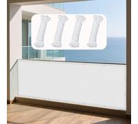 Tenda a Vela 144 x 268 cm Protezione Raggi UV e Impermeabile Tenda Parasole Esterno Protezione Solare Antivento con Fune per Balcone, Esterno, Giardino, Terrazza, Sabbia, Bianco