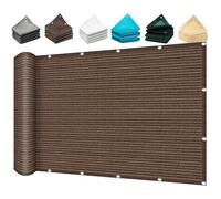 Tenda a Vela 145 x 165 cm Antivento, Permeabile All'Acqua Protezione Solare, Tenda da Sole Vela Parasole con Fune e Occhiellato per Esterno Giardino Terrazza, Marrone