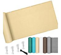 Tenda a Vela 2.5 x 2.5 m Traspirante HDPE Protezione UV 95% Rettangolare Tenda Parasole con Occhielli e Fune Rete Ombreggiante 85% per Esterno Giardino Terrazza Balcone, Color Crema